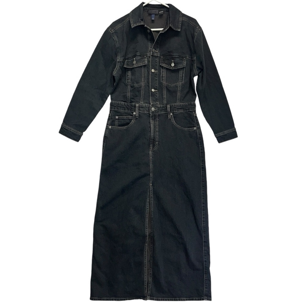 Universal Thread Black Denim Long Sleeve Maxi Dress